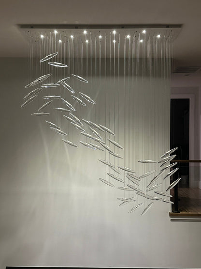 Moonlight Whispers Crystal Spiral Chandelier