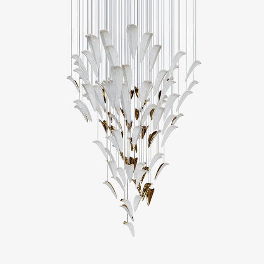 Galaxy White Feather Art Deco Chandelier