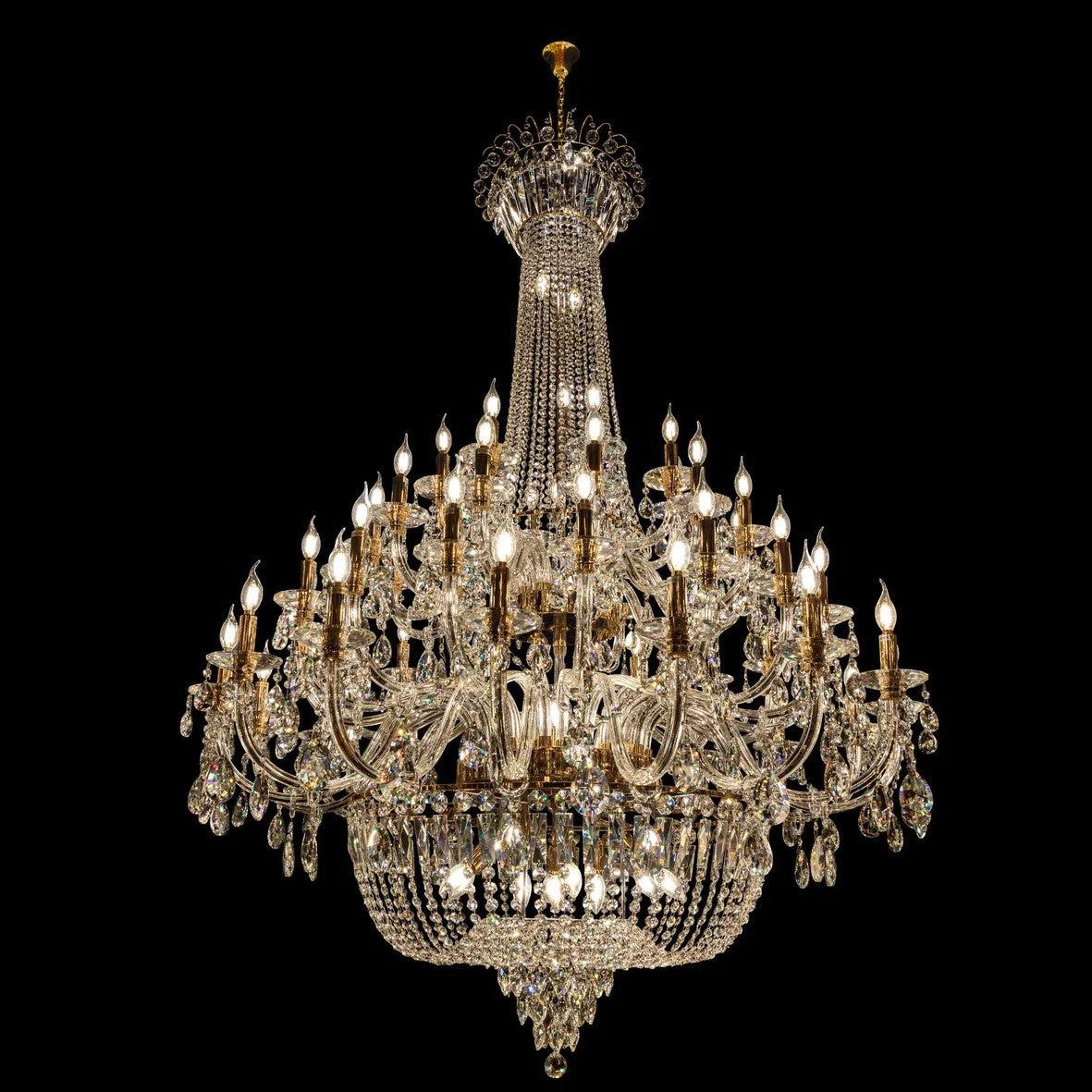 Extra Large European-style Multi-layers Candle Luxury Crystal Chandelier Gold Art Foyer/Staircase Decorative Light Fixture - Richardrider
