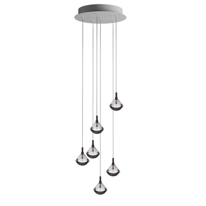 Helevra Dust Round LED Chandelier Lead-free Crystal & Metal 11.6"D