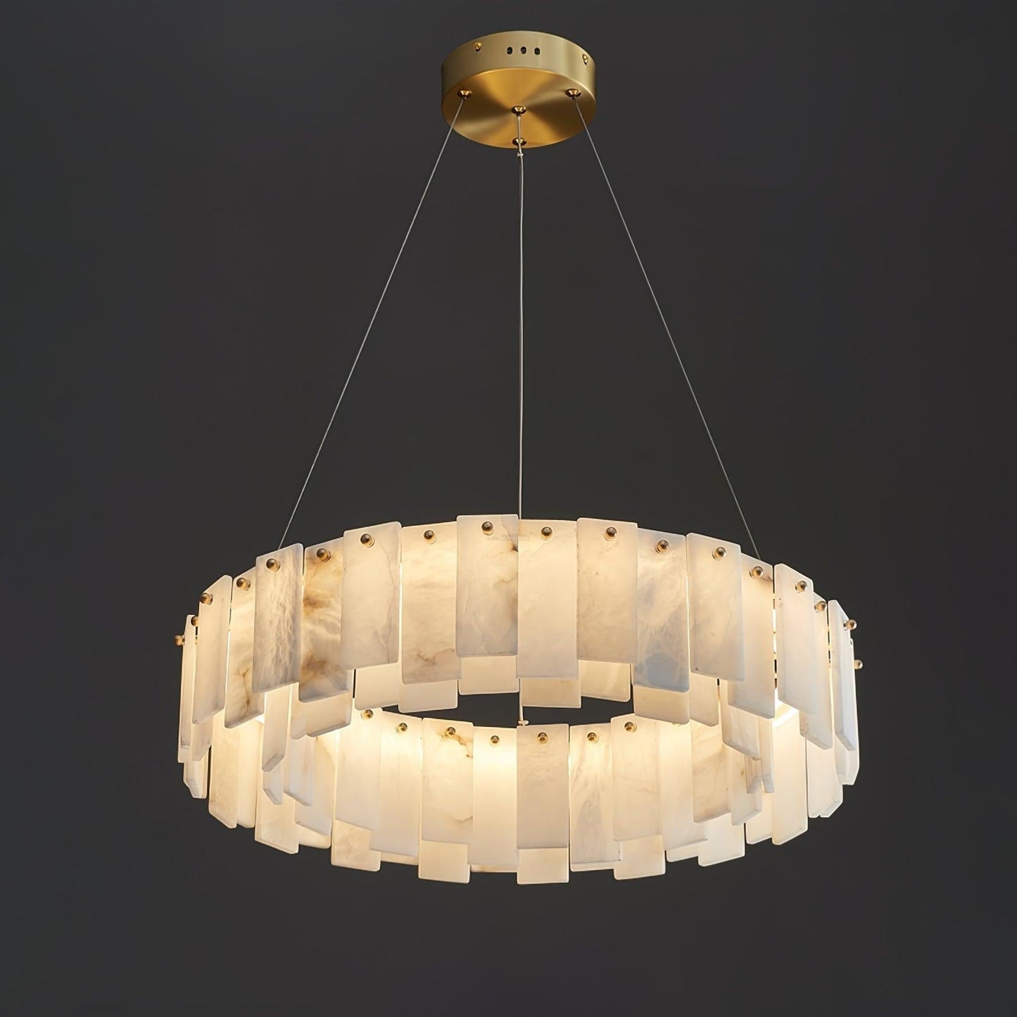 Halos Alabaster Round/Square Chandelier - Richardrider