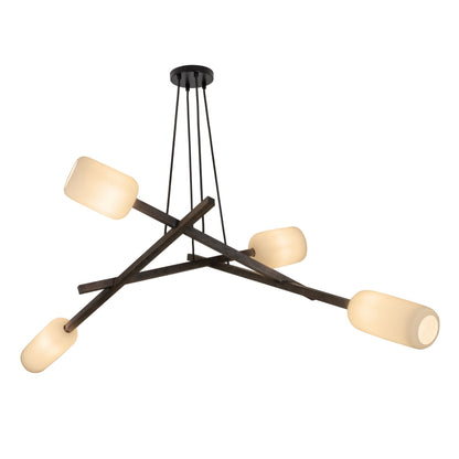 Jaroumere Chandelier Hand-blown Glass & Aluminum & Solid Wood 70"W x 43"D