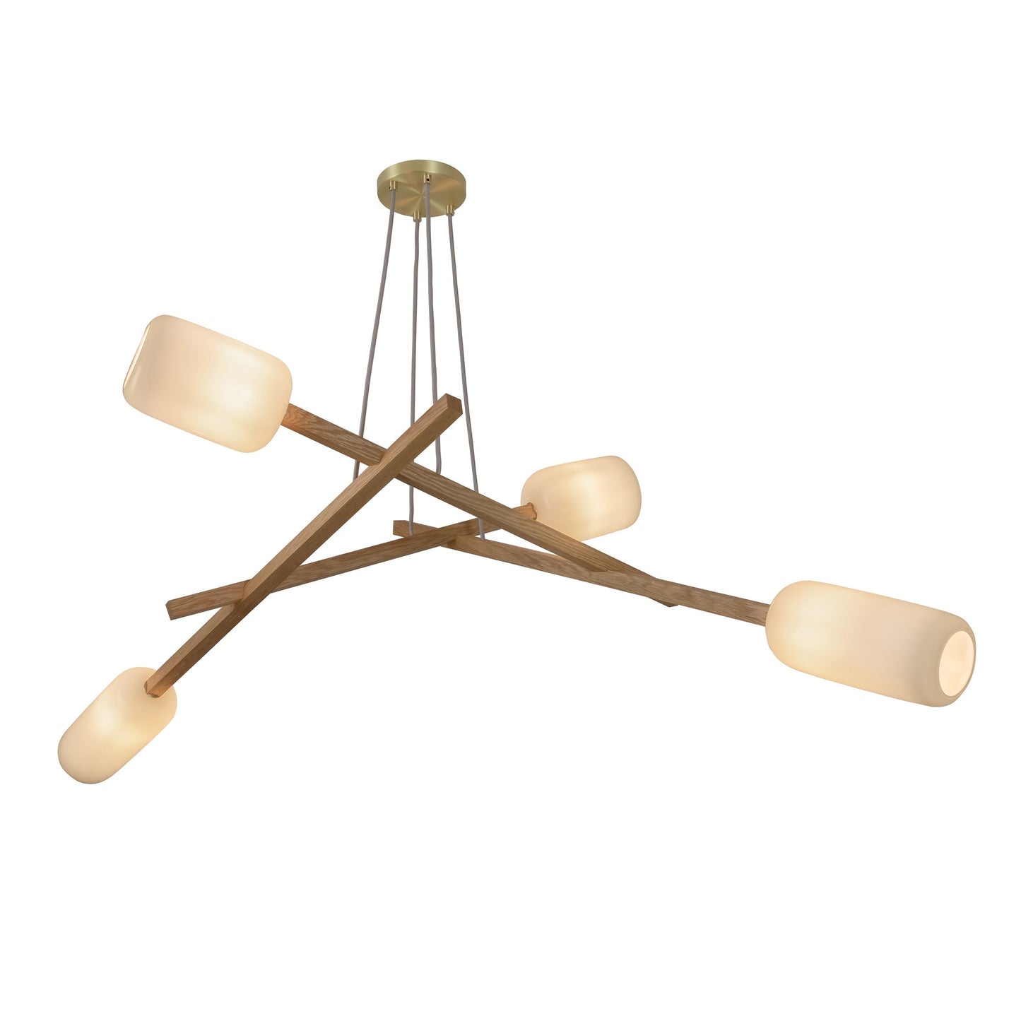 Jaroumere Chandelier Hand-blown Glass & Aluminum & Solid Wood 70"W x 43"D