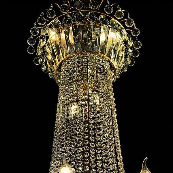 Extra Large European-style Multi-layers Candle Luxury Crystal Chandelier Gold Art Foyer/Staircase Decorative Light Fixture - Richardrider