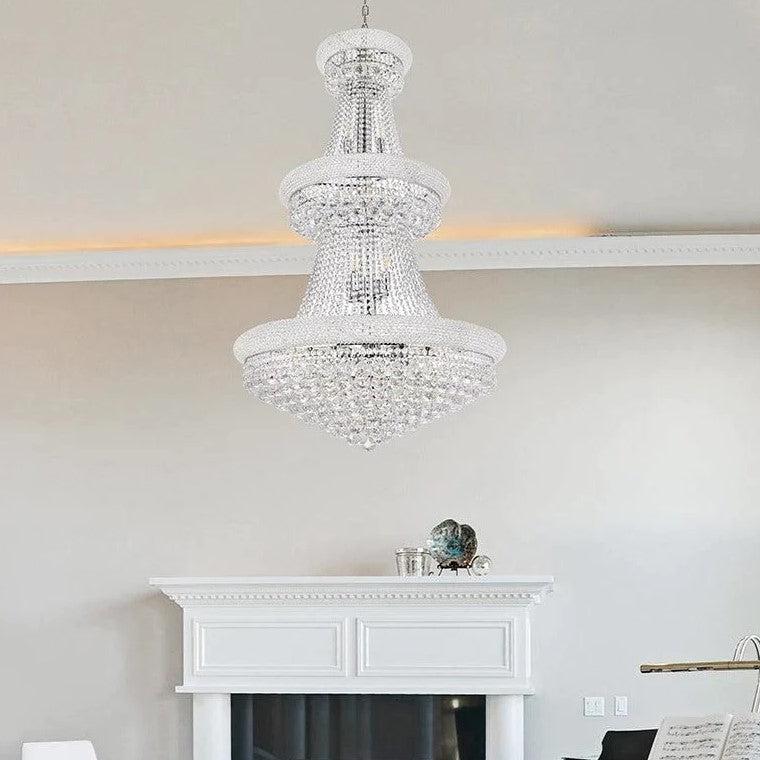 Luxury French Empire Chandelier for Villa Hall Ceiling Three-layers Crystal Light for Hotel Lobby - Richardrider