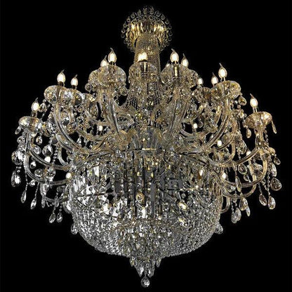 Extra Large European-style Multi-layers Candle Luxury Crystal Chandelier Gold Art Foyer/Staircase Decorative Light Fixture - Richardrider