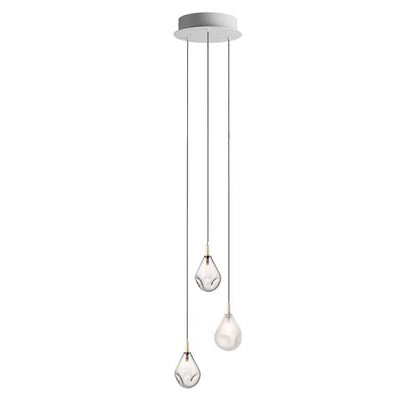 Dorarion Mini Round LED Chandelier Mouth-blown Crystal With Metal Coating 10.2"D