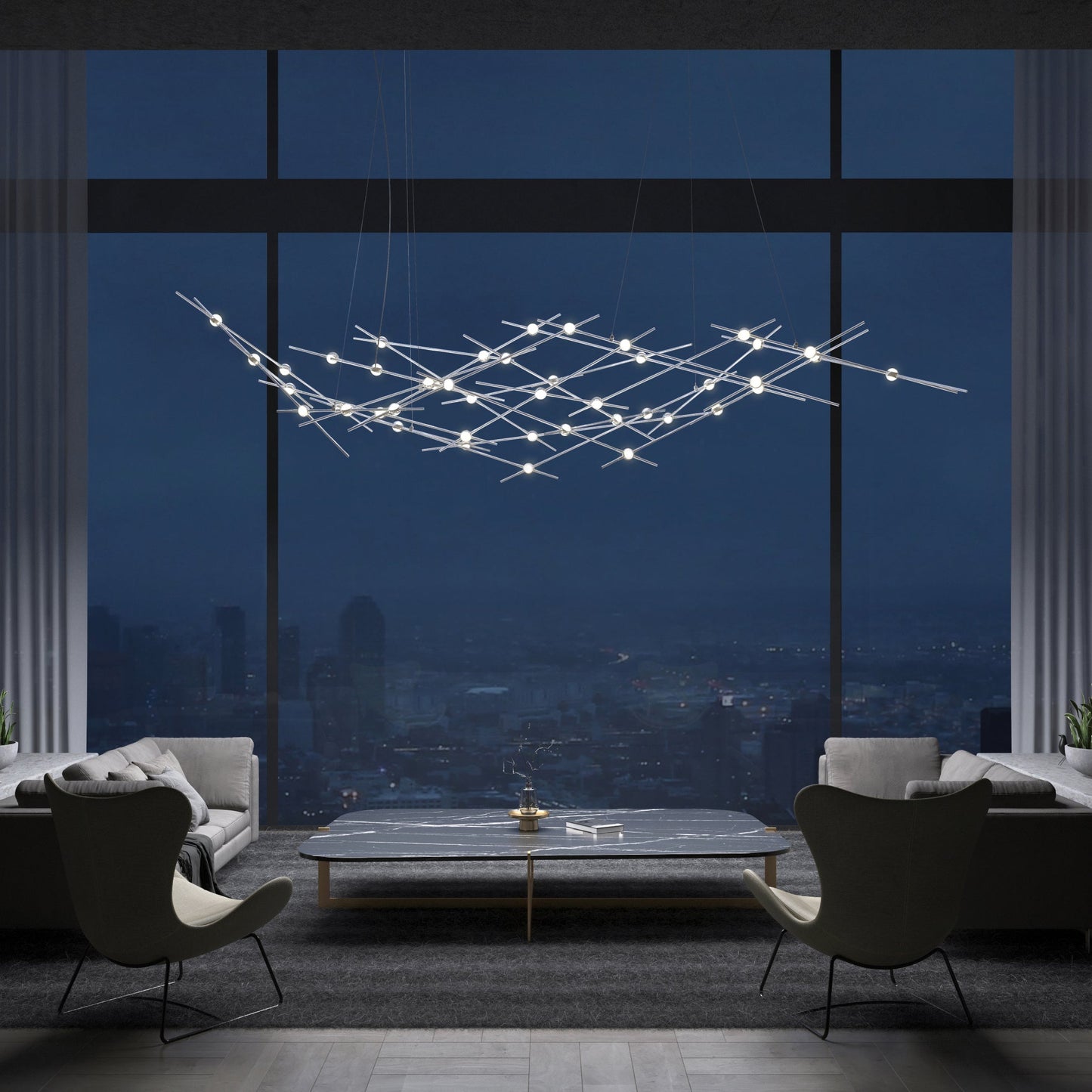 Verelune Ursa Major Chandelier Acrylic & Metal 94"W x 30"D