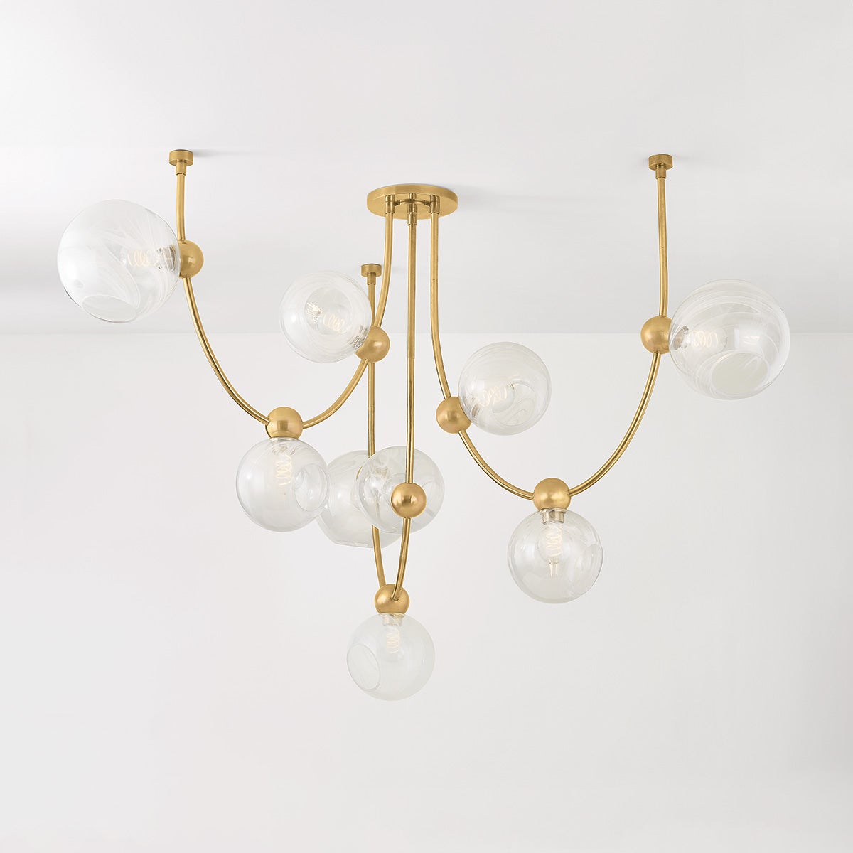 Eluster Chandelier Brass & Glass 66.75"W x 66.75"D