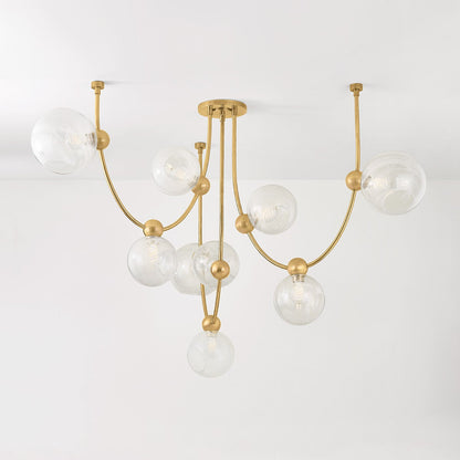 Eluster Chandelier Brass & Glass 66.75"W x 66.75"D