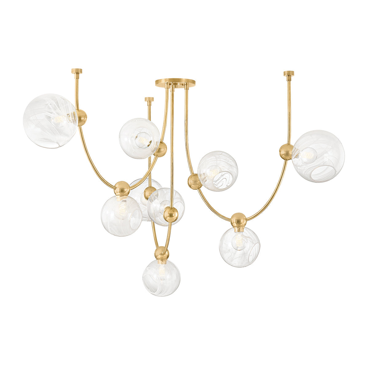 Eluster Chandelier Brass & Glass 66.75"W x 66.75"D