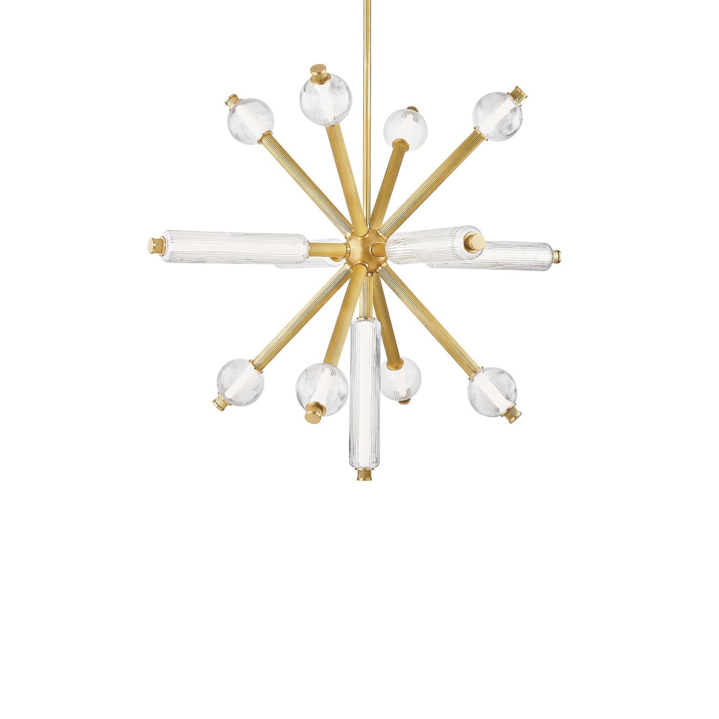 Ionylune LED Chandelier Brass & Glass 36"W x 36"D