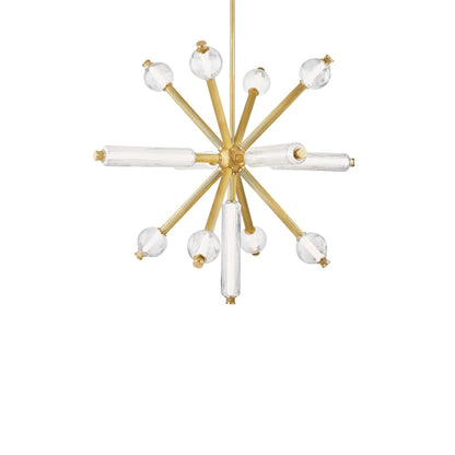 Ionylune LED Chandelier Brass & Glass 36"W x 36"D