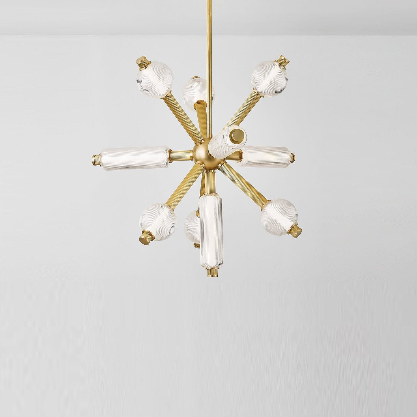Ionylune LED Chandelier Brass & Glass 36"W x 36"D