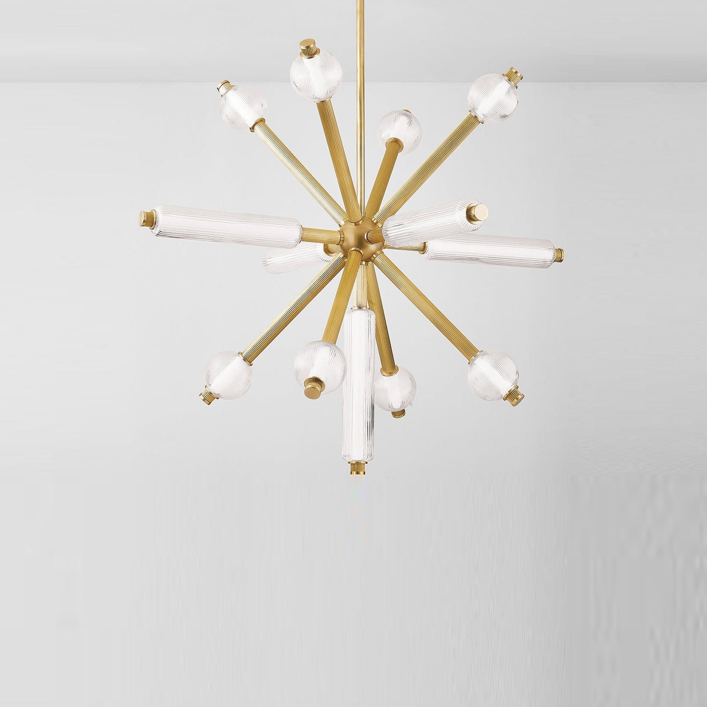 Ionylune LED Chandelier Brass & Glass 36"W x 36"D