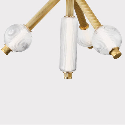 Ionylune LED Chandelier Brass & Glass 36"W x 36"D