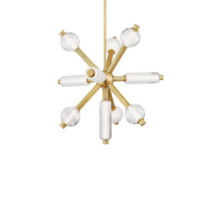Ionylune LED Chandelier Brass & Glass 36"W x 36"D