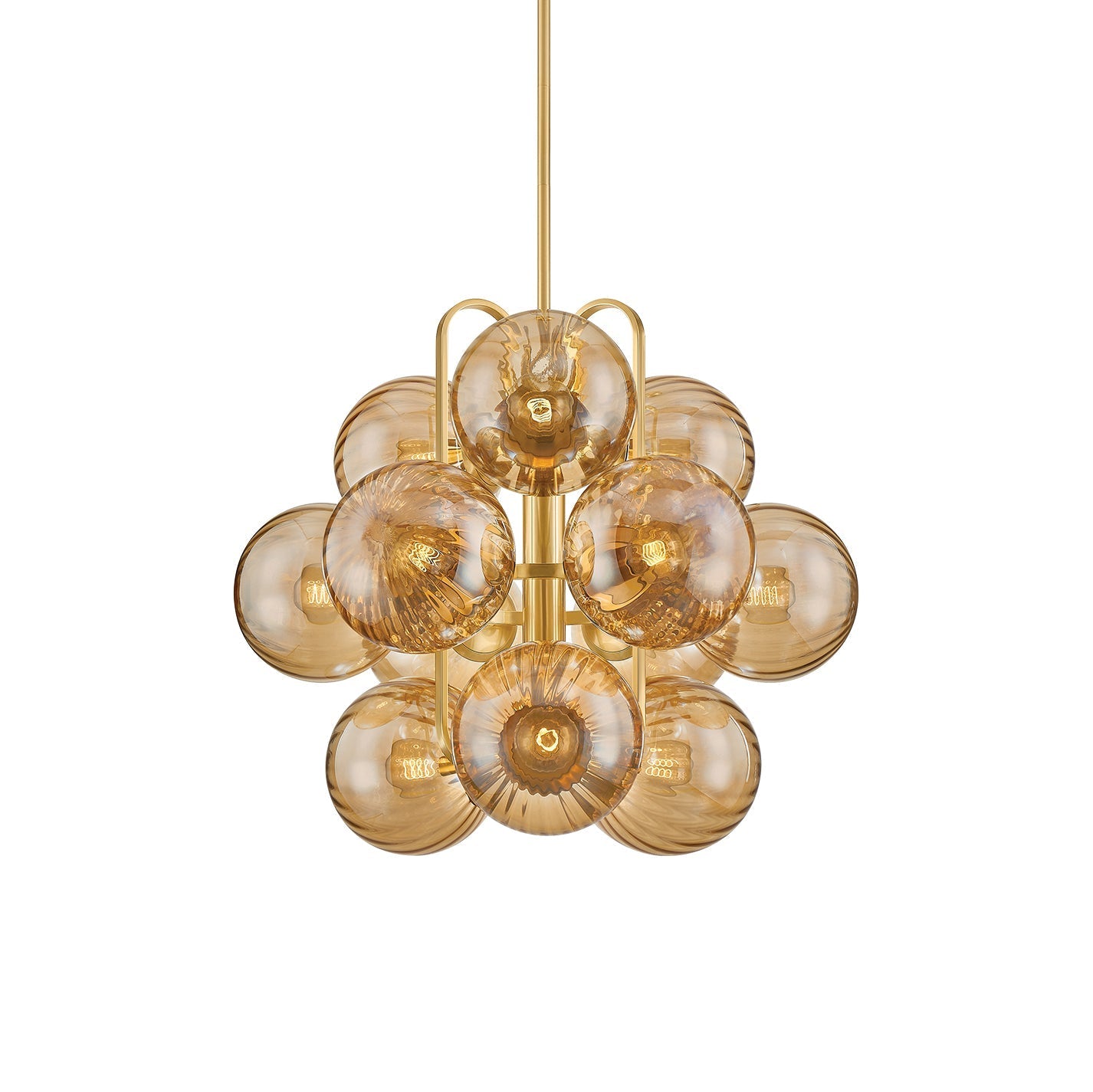 Ulovero Chandelier Steel & Glass 34"W x 34"D
