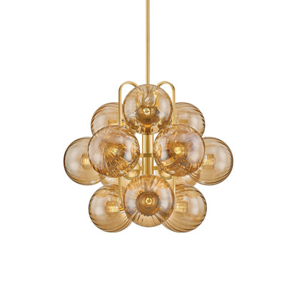 Ulovero Chandelier Steel & Glass 34"W x 34"D