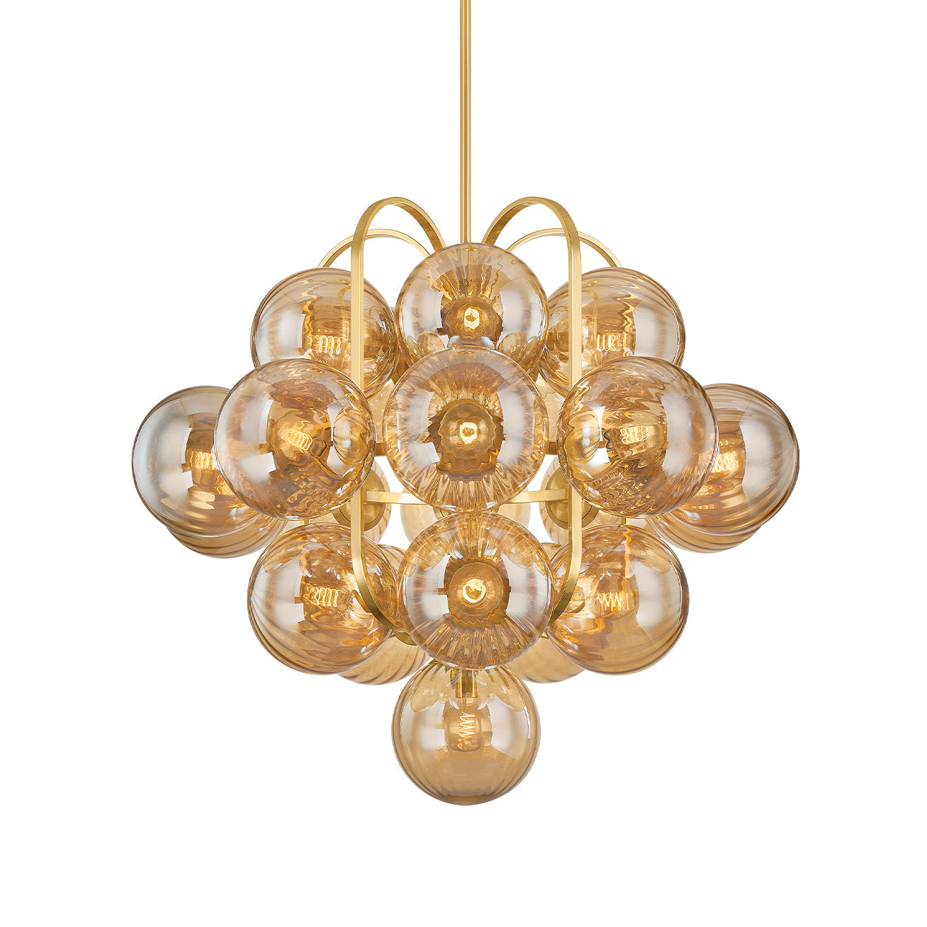 Ulovero Chandelier Steel & Glass 34"W x 34"D