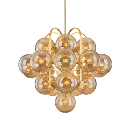 Ulovero Chandelier Steel & Glass 34"W x 34"D