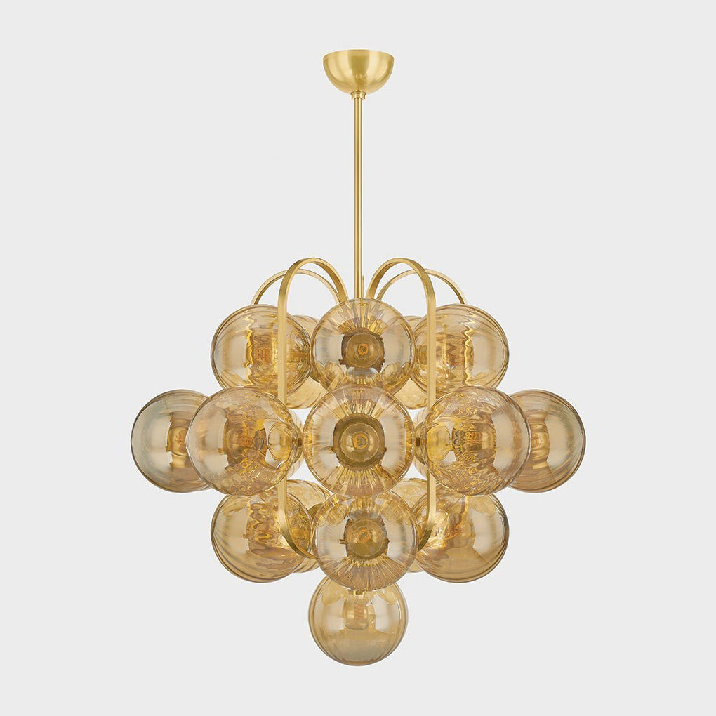 Ulovero Chandelier Steel & Glass 34"W x 34"D