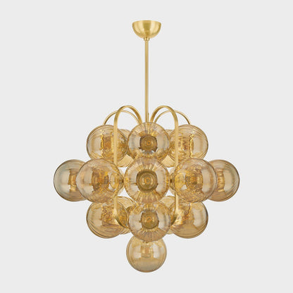 Ulovero Chandelier Steel & Glass 34"W x 34"D