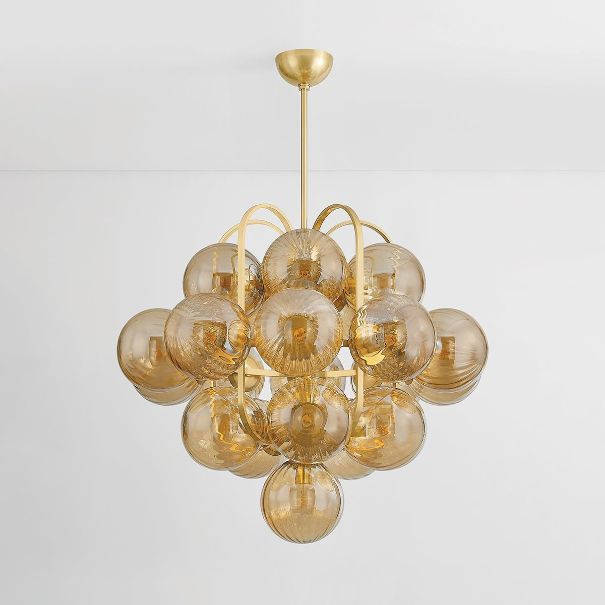 Ulovero Chandelier Steel & Glass 34"W x 34"D