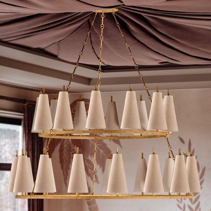 Kaiidor Chandelier Iron & Fabric 42"D