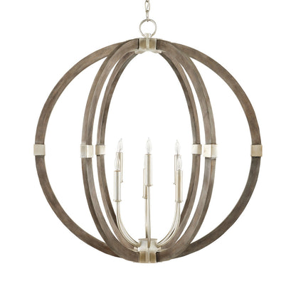 Seraavia Orb Chandelier Wrought Iron & Wood 31"D