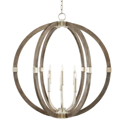 Seraavia Orb Chandelier Wrought Iron & Wood 31"D