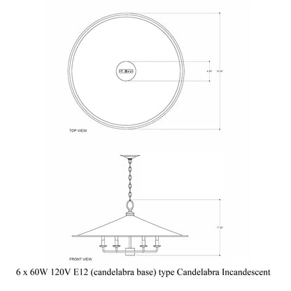Loredell Chandelier Wrought Iron 36"D