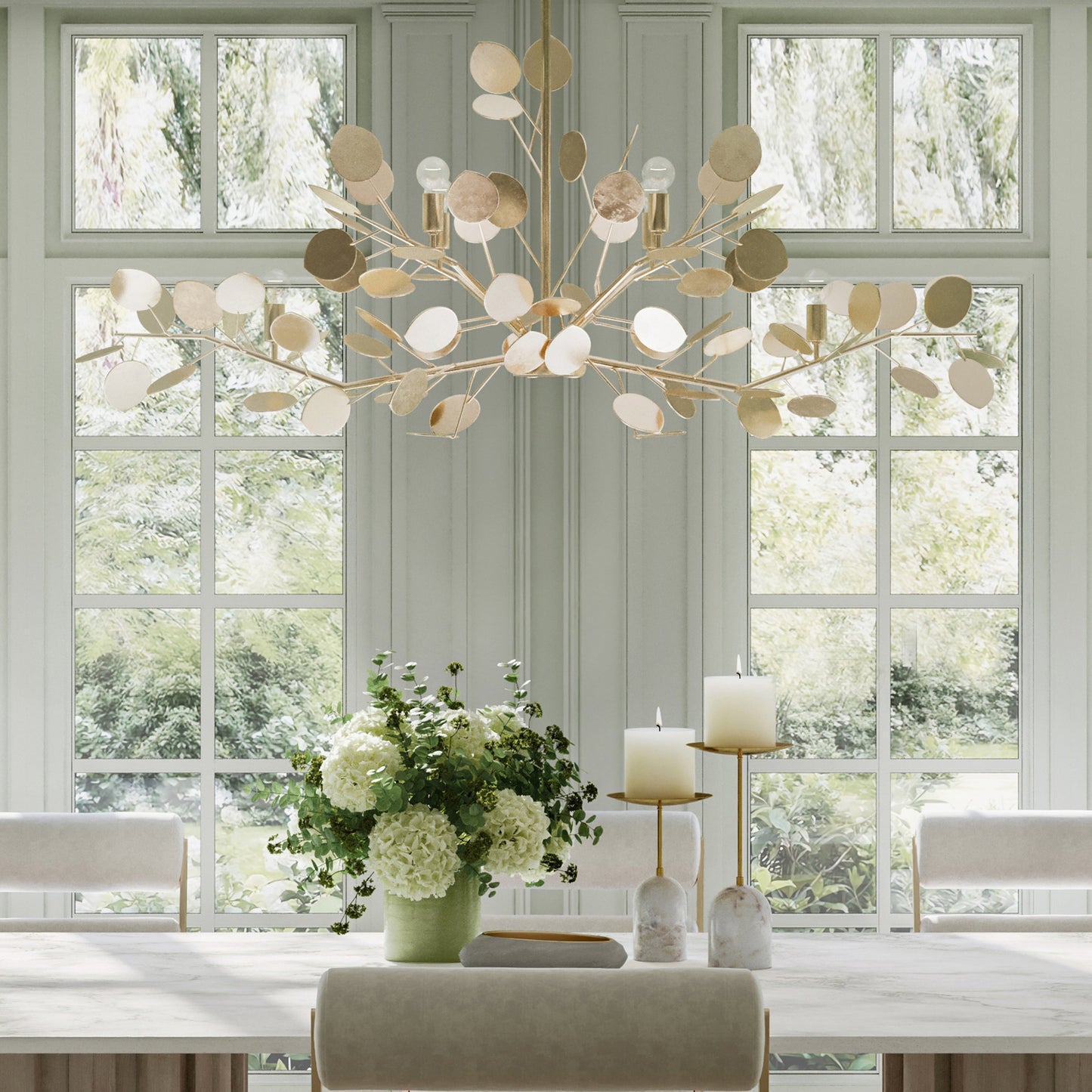 Calourin Linear Chandelier Wrought Iron 51"W x 20"D