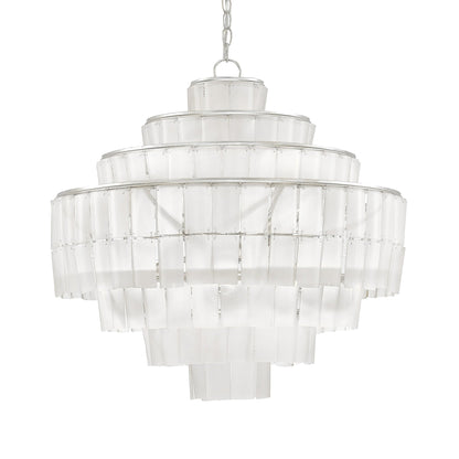 Periodor Chandelier Wrought Iron & Recycled Bottle Glass 27"D