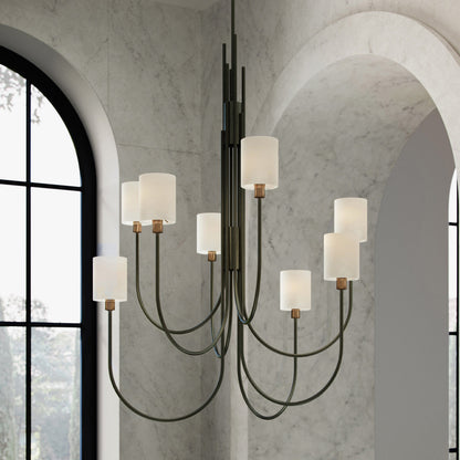 Jarymere Chandelier Metal & Linen 32.5"D