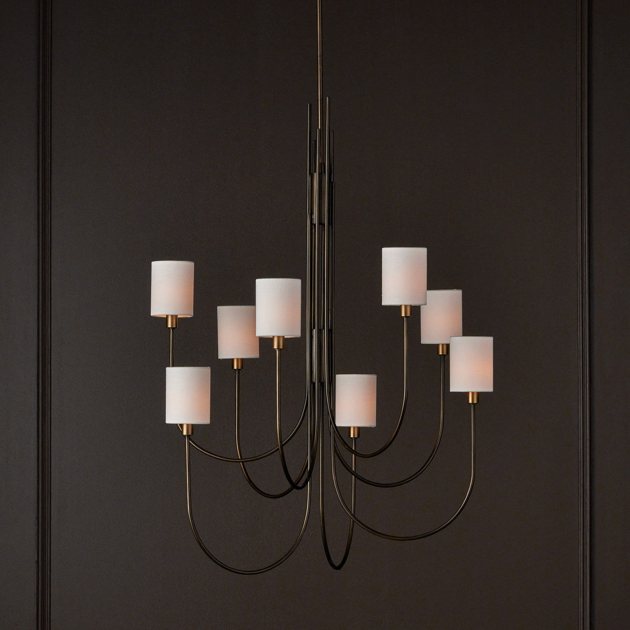 Jarymere Chandelier Metal & Linen 32.5"D