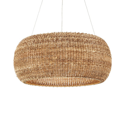 Velaaerix Chandelier Rattan & Wrought Iron 36"D