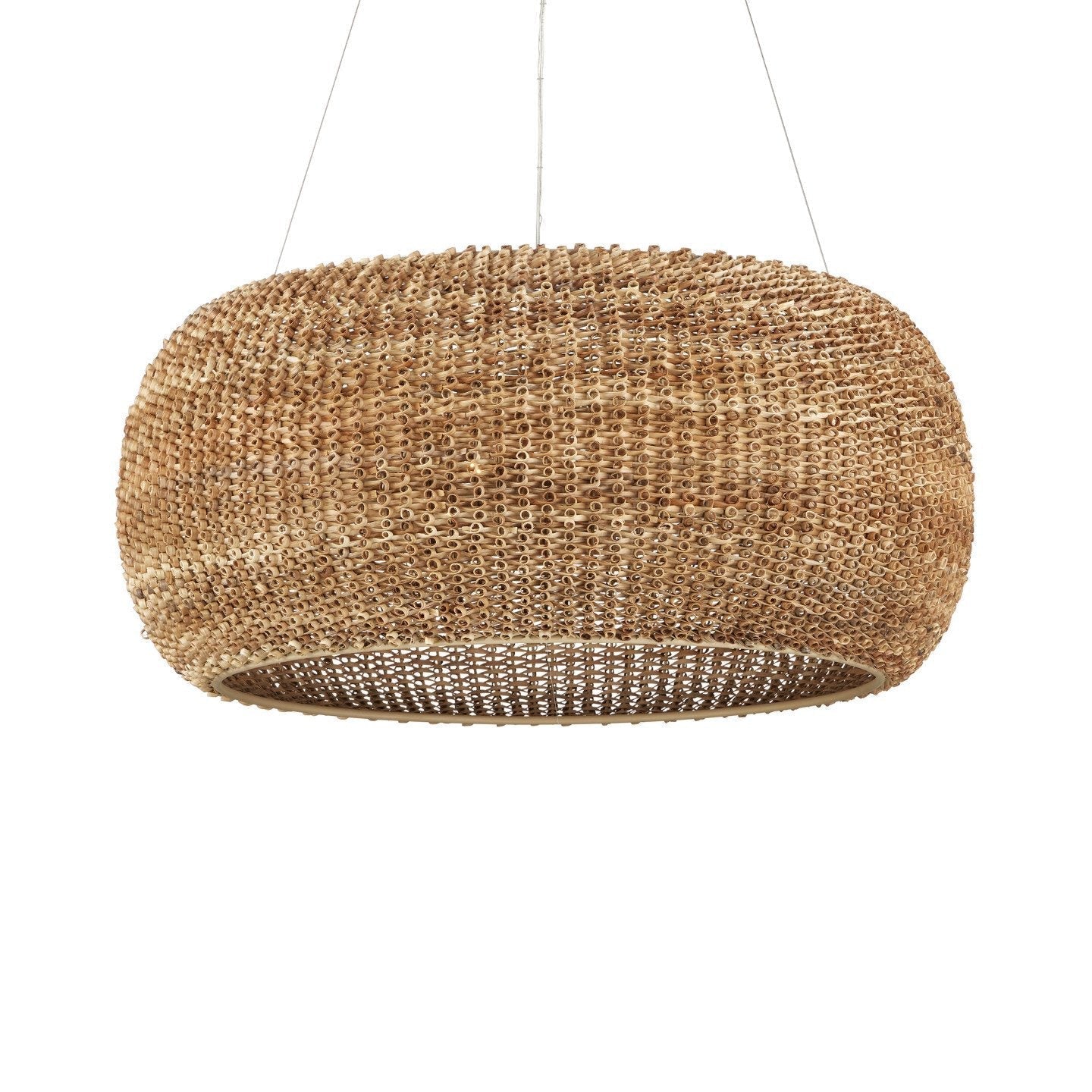 Velaaerix Chandelier Rattan & Wrought Iron 36"D