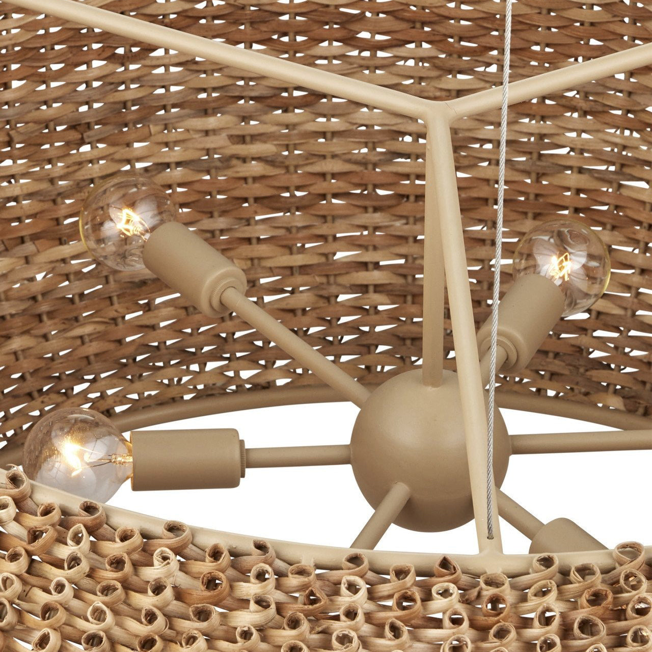 Velaaerix Chandelier Rattan & Wrought Iron 36"D