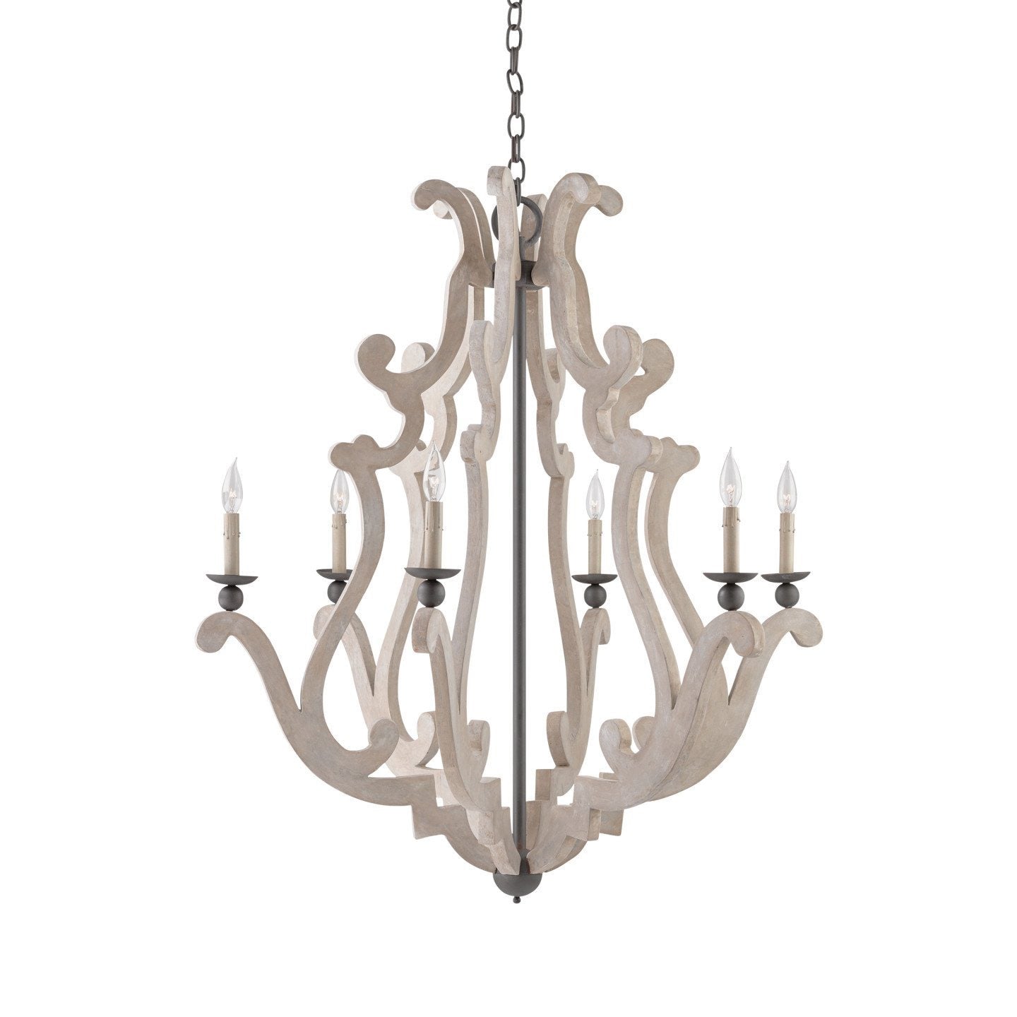 Yoromond Chandelier Concrete & Wrought Iron 38"D
