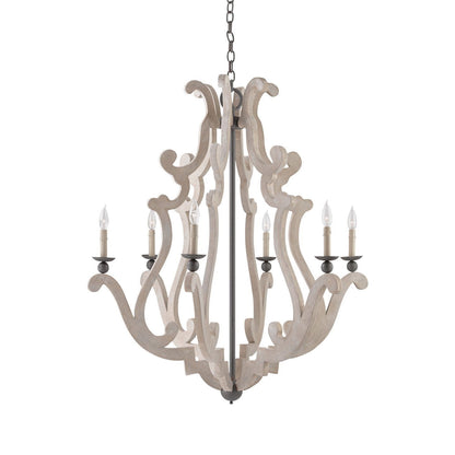 Yoromond Chandelier Concrete & Wrought Iron 38"D