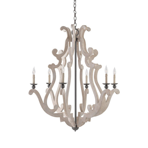 Yoromond Chandelier Concrete & Wrought Iron 38"D