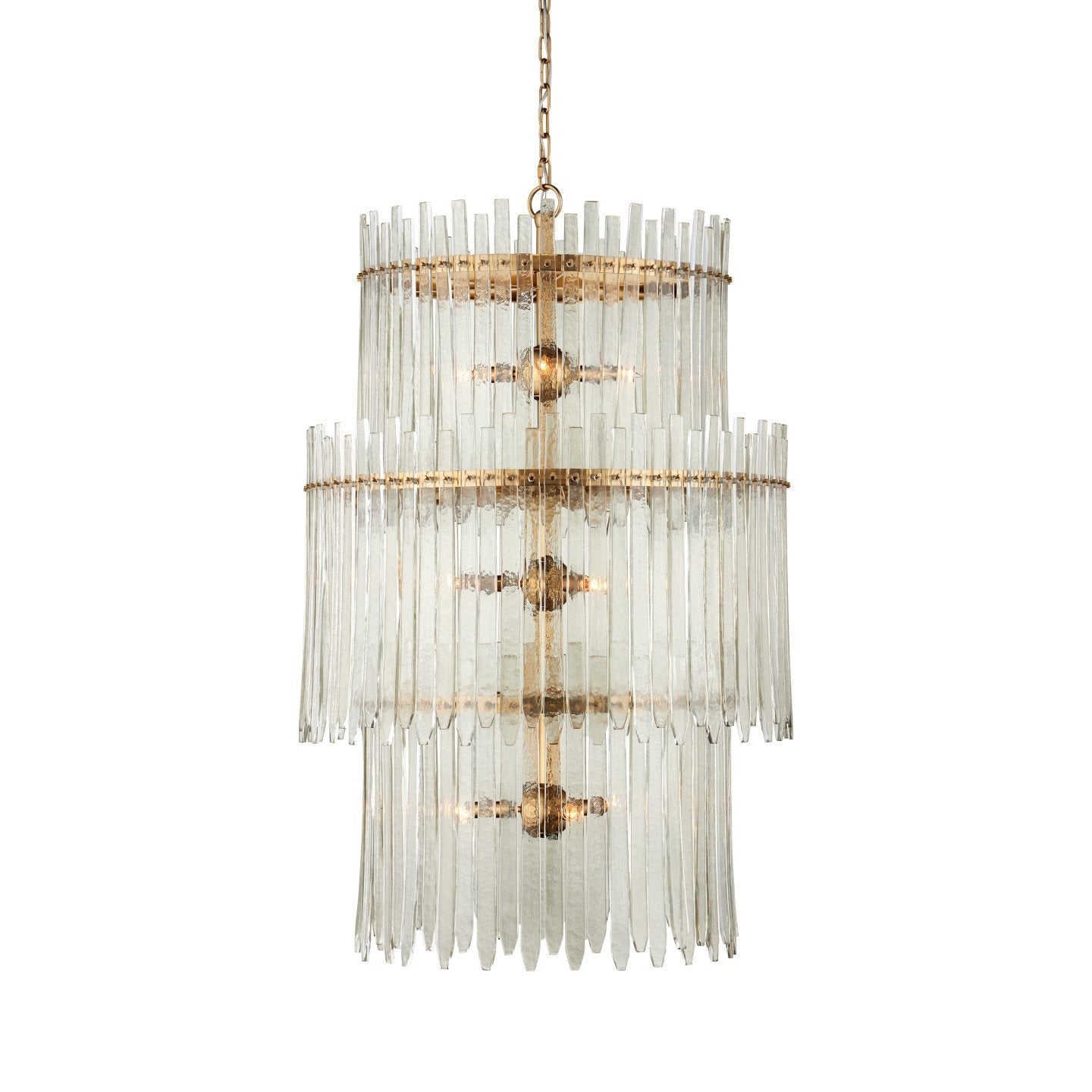 Astrayster Chandelier Glass & Iron 29"D