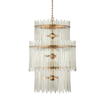 Astrayster Chandelier Glass & Iron 29"D