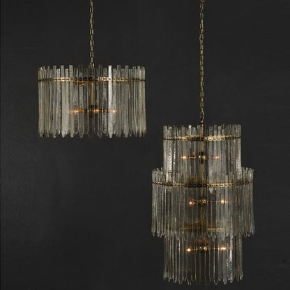 Astrayster Chandelier Glass & Iron 29"D