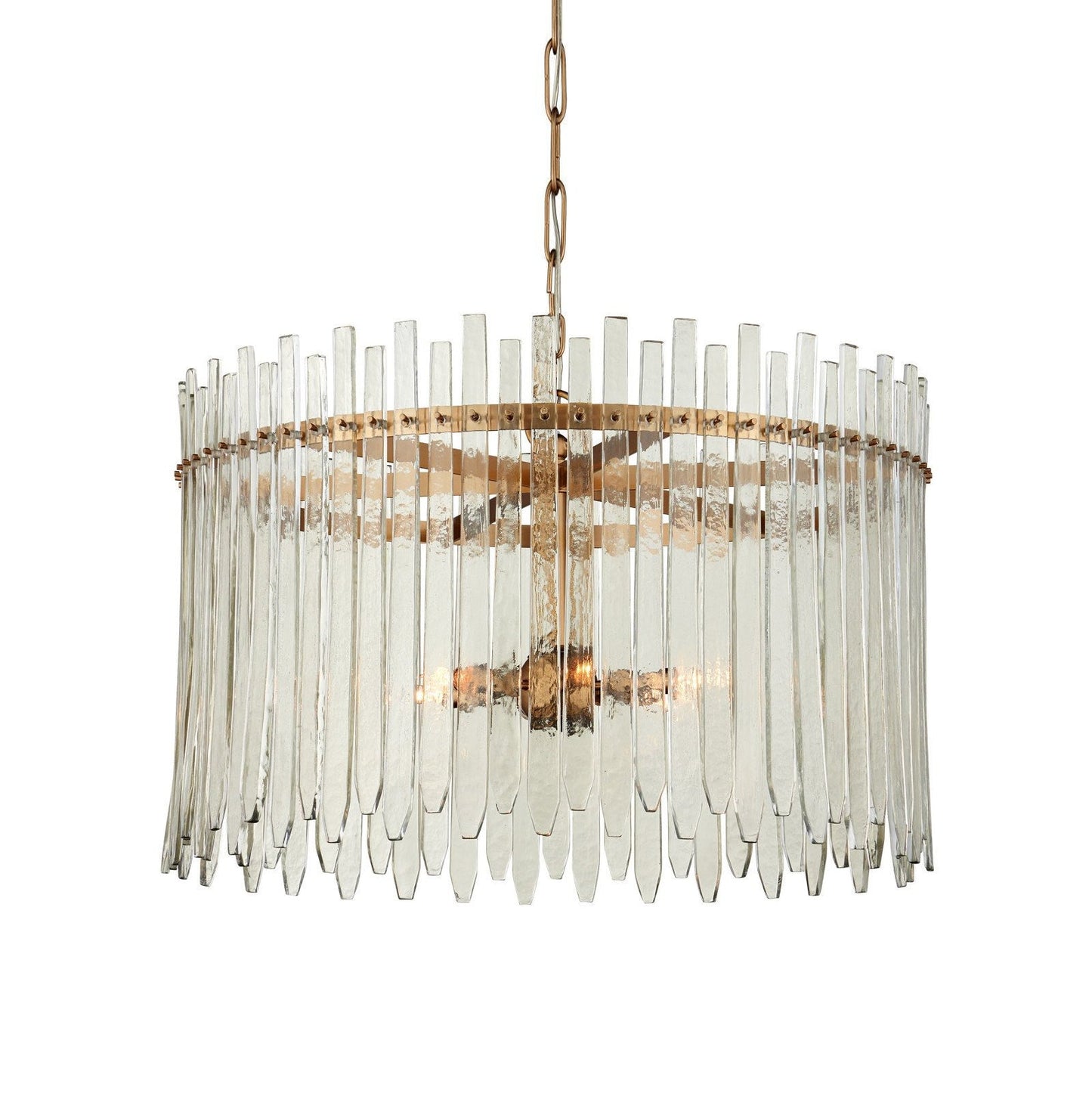 Astrayster Chandelier Glass & Iron 29"D