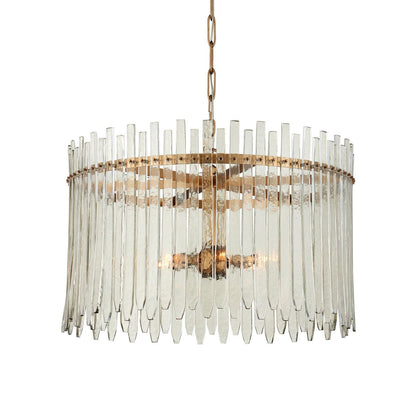 Astrayster Chandelier Glass & Iron 29"D