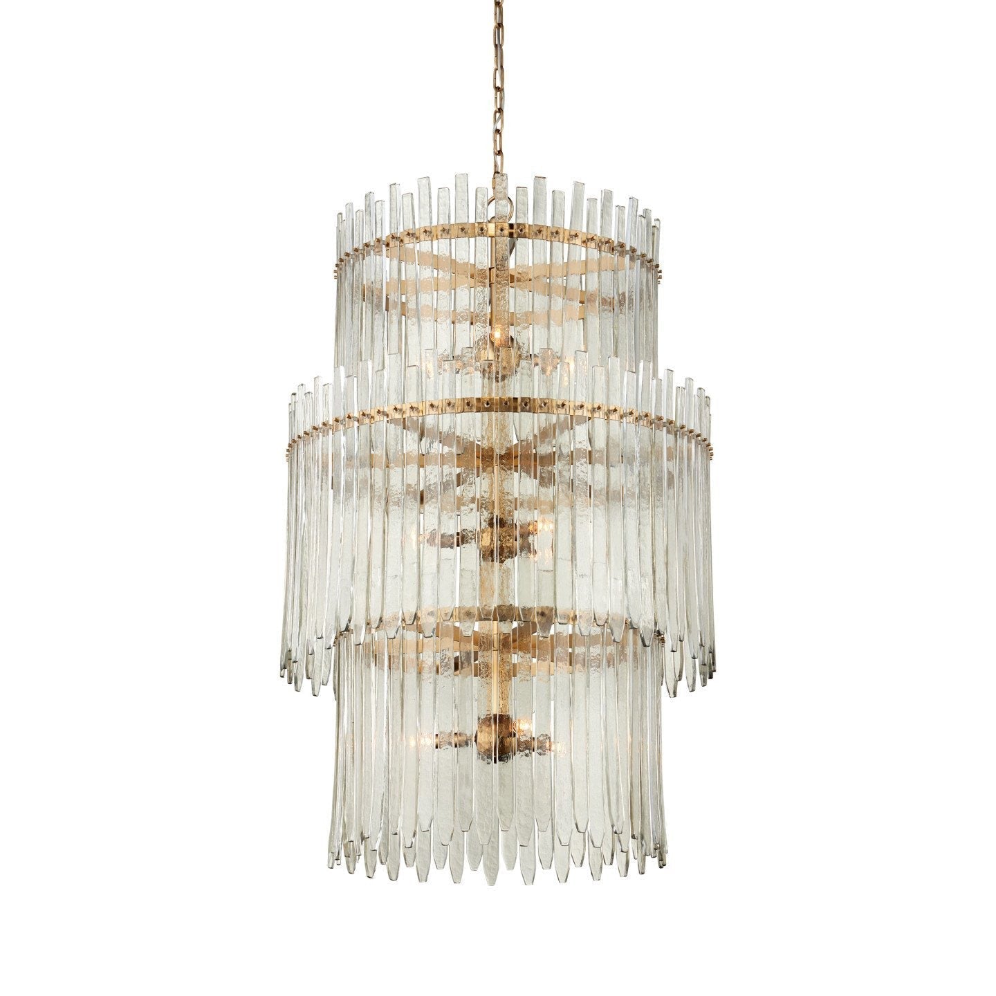 Astrayster Chandelier Glass & Iron 29"D