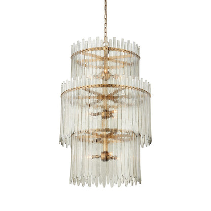 Astrayster Chandelier Glass & Iron 29"D