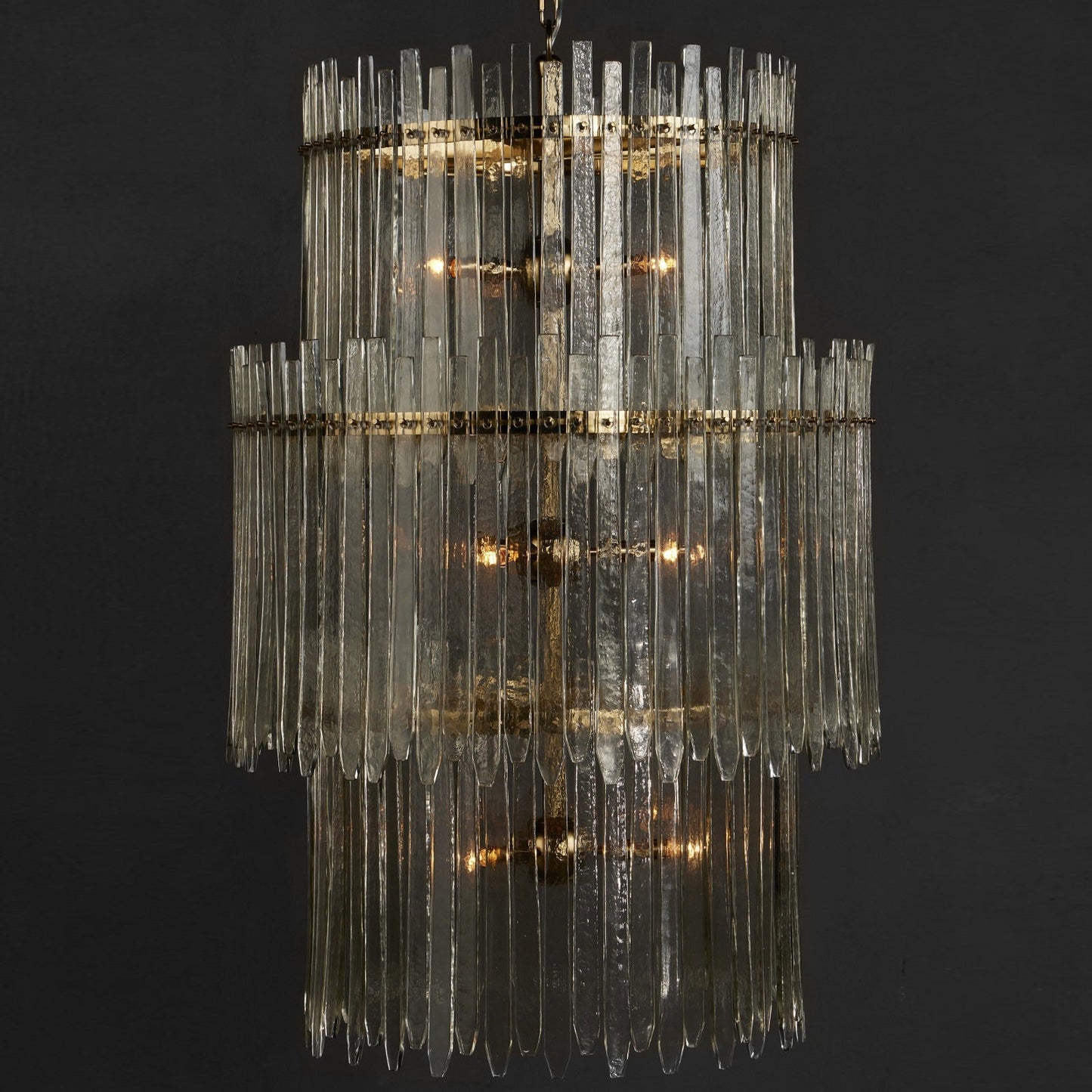 Astrayster Chandelier Glass & Iron 29"D